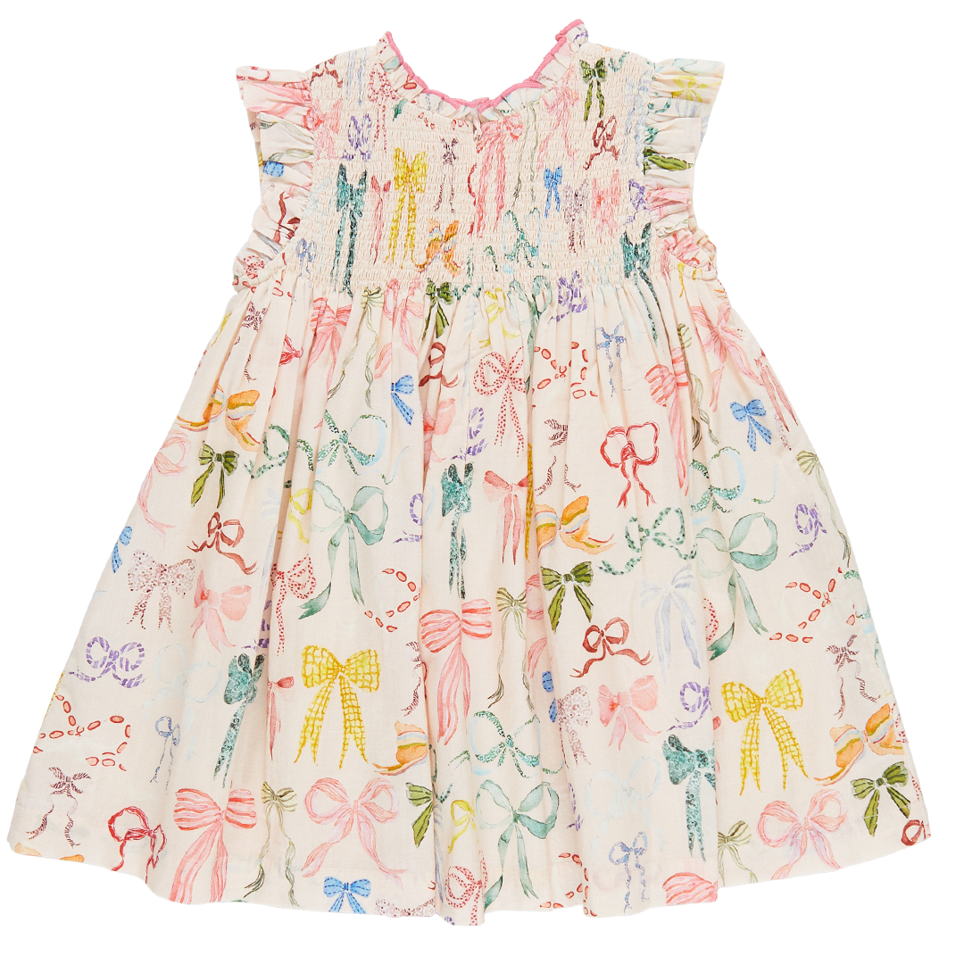 Pink Chicken Girls Stevie Dress - Watercolor Bows