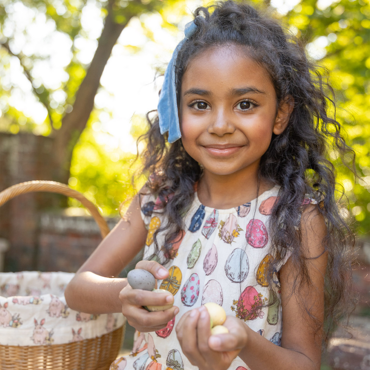 Pink Chicken Eloise Ruffle Dress - Multi Eggs - Lifestyle - Close Up
