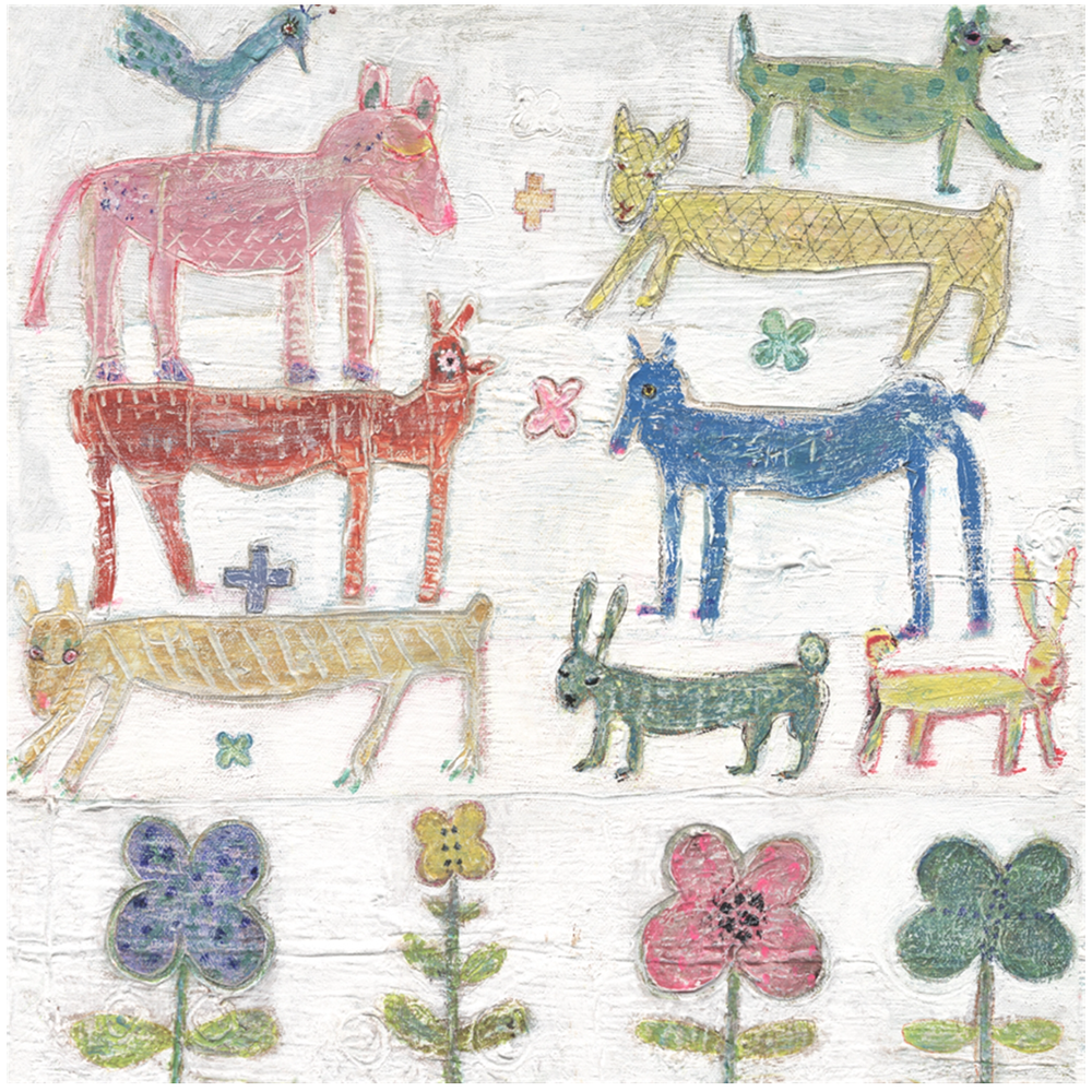 Sugarboo Art Print - Stacked Animals - Gallery Wrap