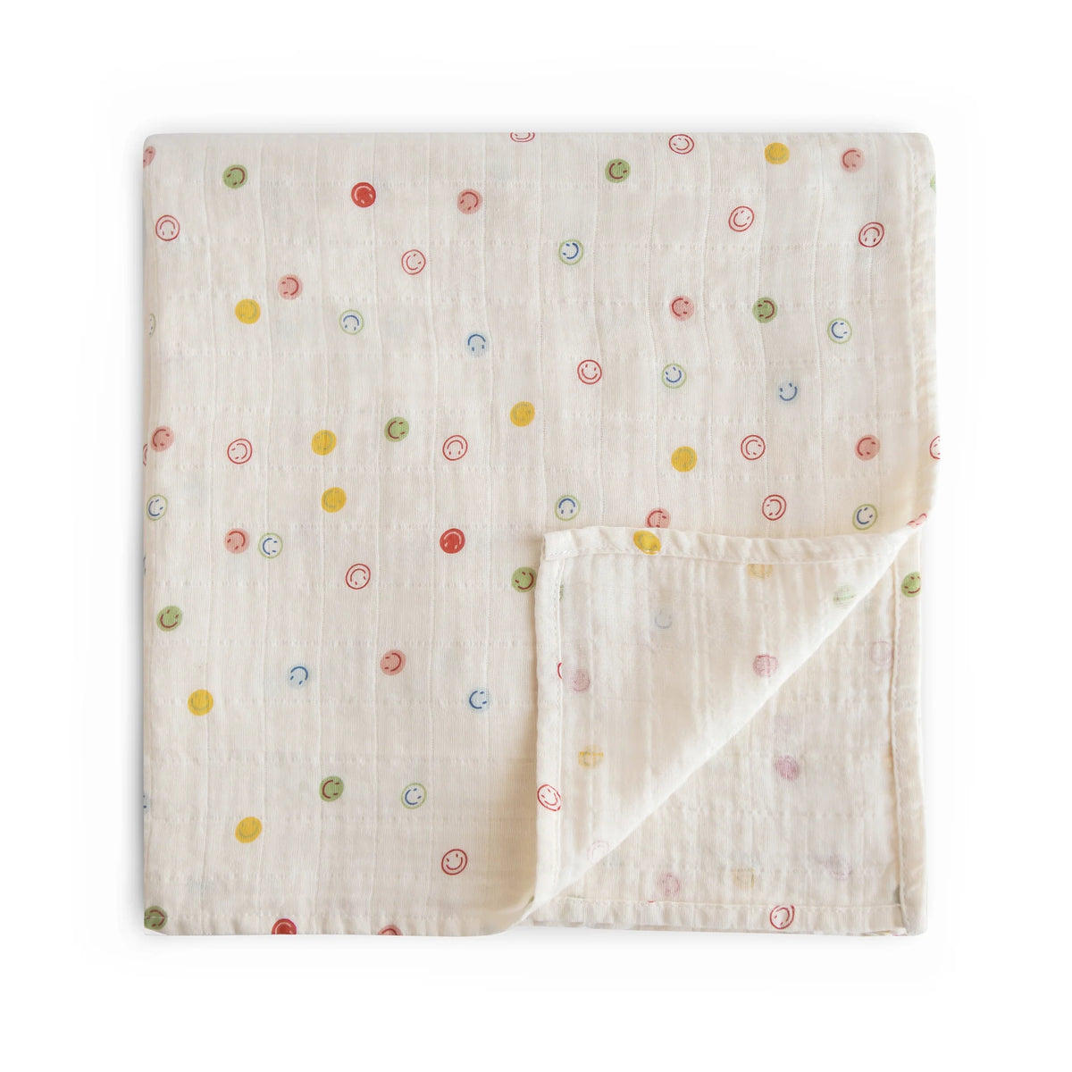 Muslin Swaddle Blanket Organic Cotton - Smiley Face