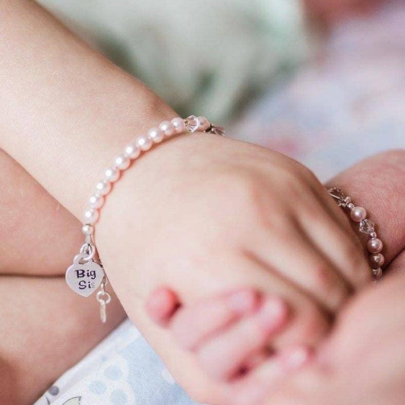 Sterling Silver Child's Bracelet - Big Sis - Pink - Lifestyle