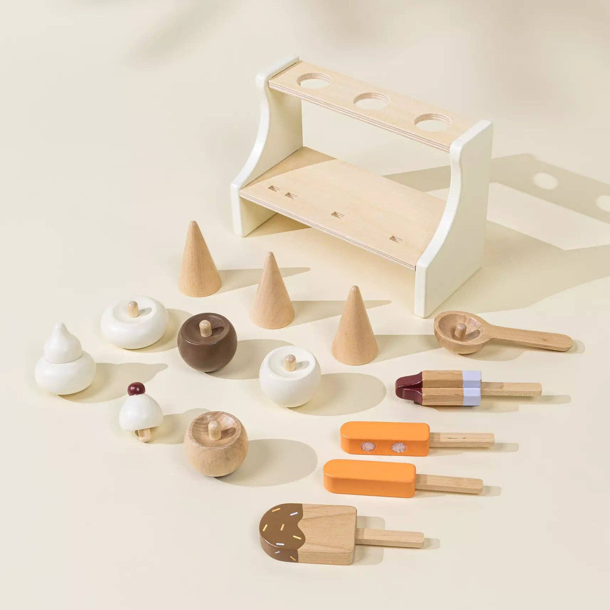 Wooden ice cream toys and cones 