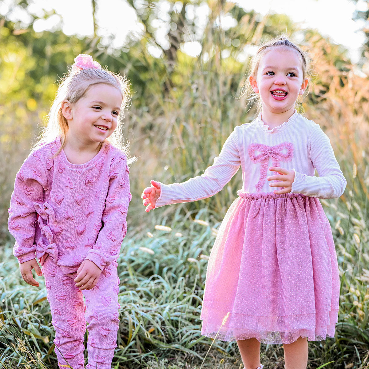 oh baby! Aria Tutu Dress - Ruffle Bow - Blush