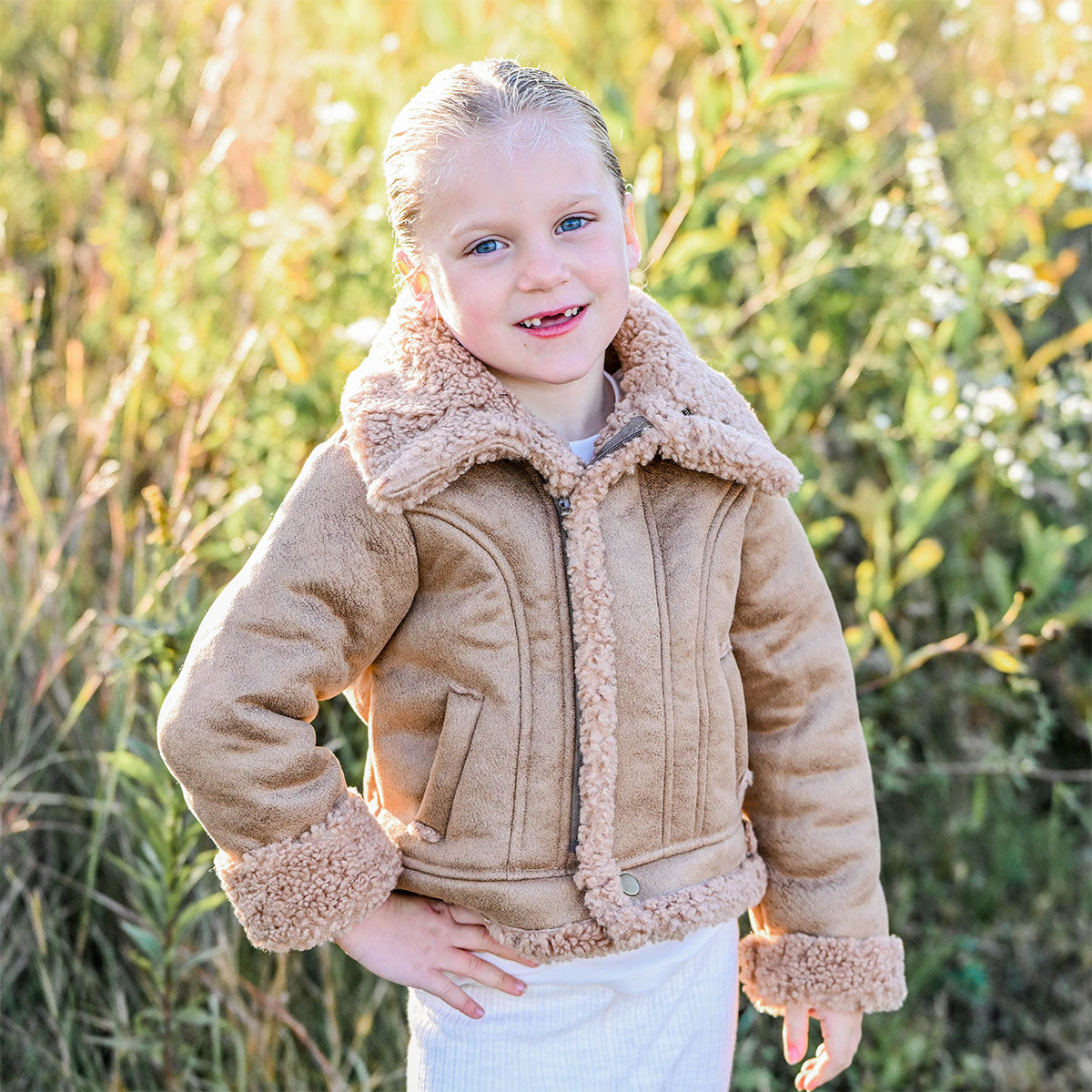oh baby! Sherpa Aviator Jacket - Camel - Lifestyle