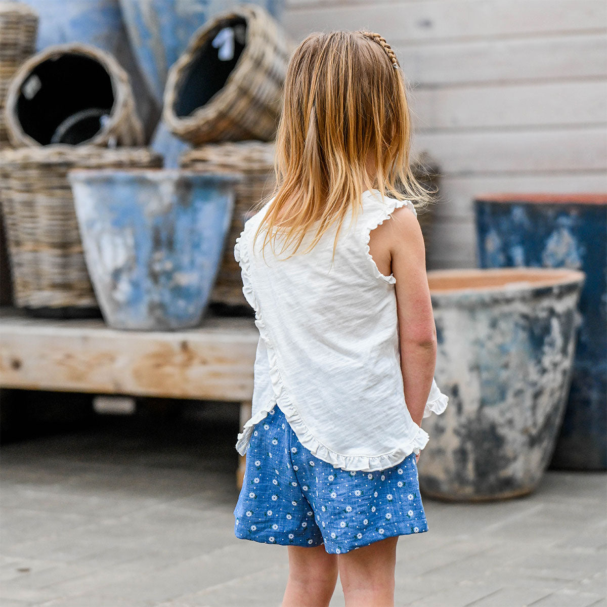 oh baby! Gracie Split-Back Ruffle Tank - Oyster - Lifestyle - Back