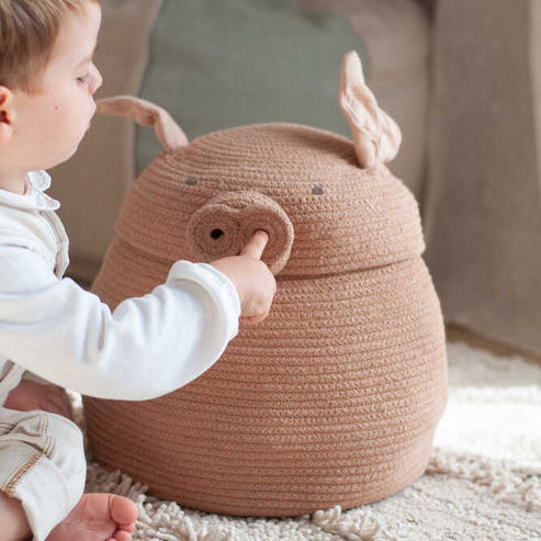 Storage Basket - Peggy the Pig - Lifestyle