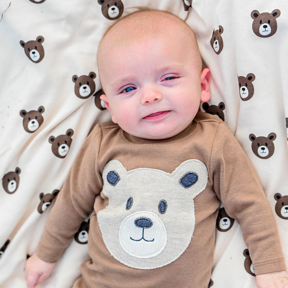 oh baby! Two Piece Set - Bear Face - Chocolate