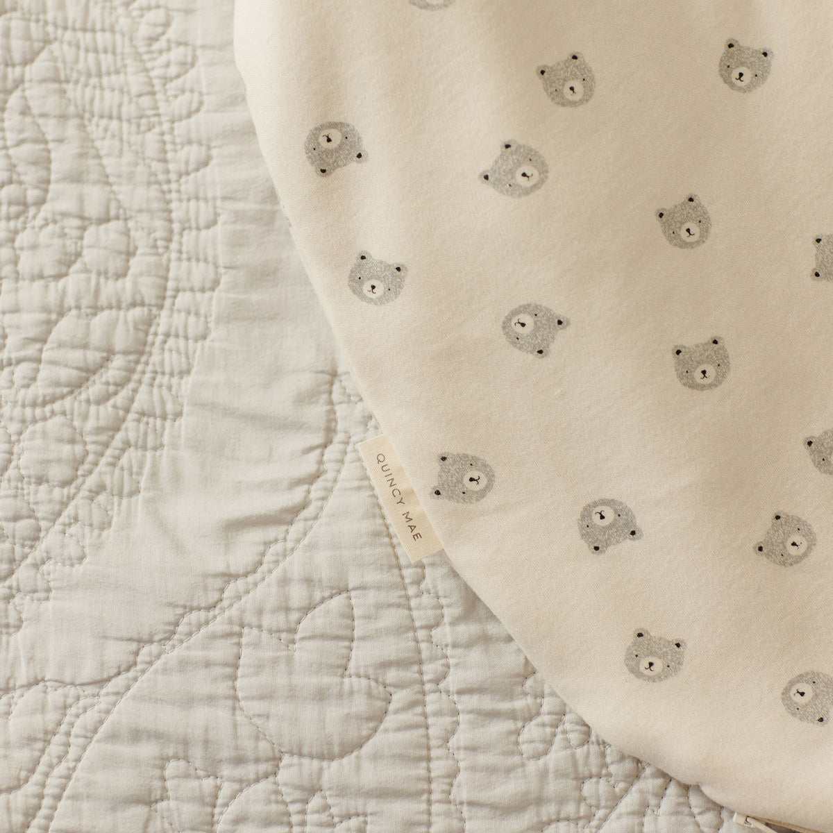 Quincy Mae Jersey Sleep Bag - Bears - Close Up