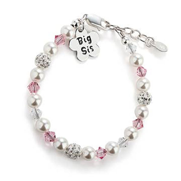 Big Sis Flower Sterling Silver Big Sister Kids Bracelet