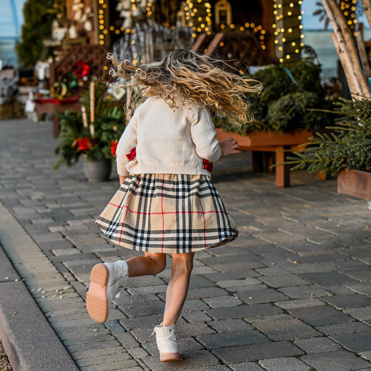 oh baby! Scandi Knit Cardigan - Berry Bows - Cream - Back