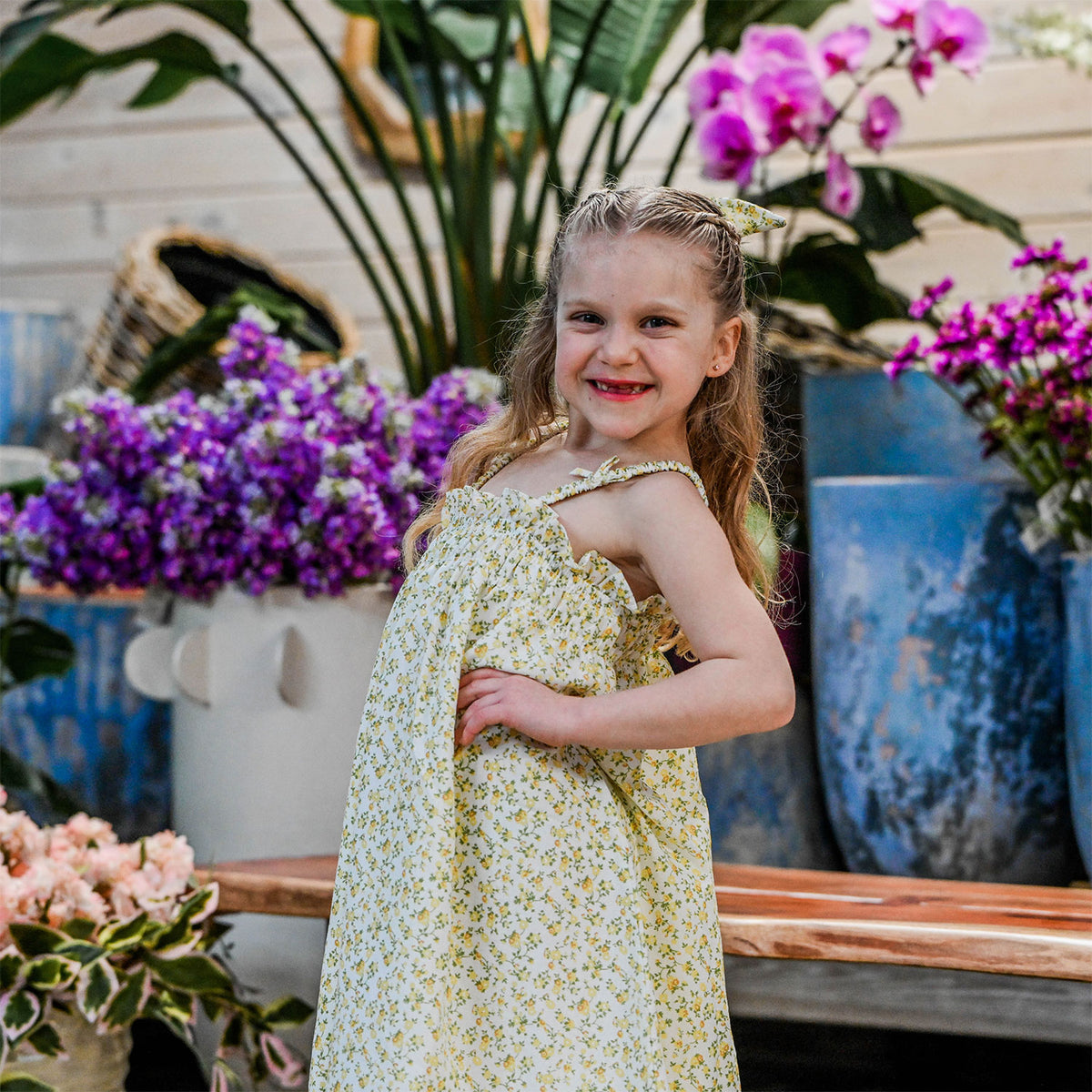 oh baby! Brandie Dress - Poppy Sprig - Lemon - Lifestyle