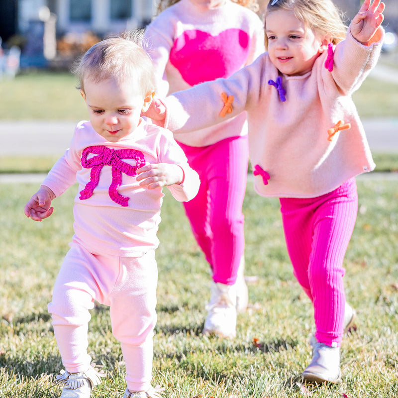 oh baby! Two Piece Set - Hot Pink Ruffle Bow - Pink - Lifestyle