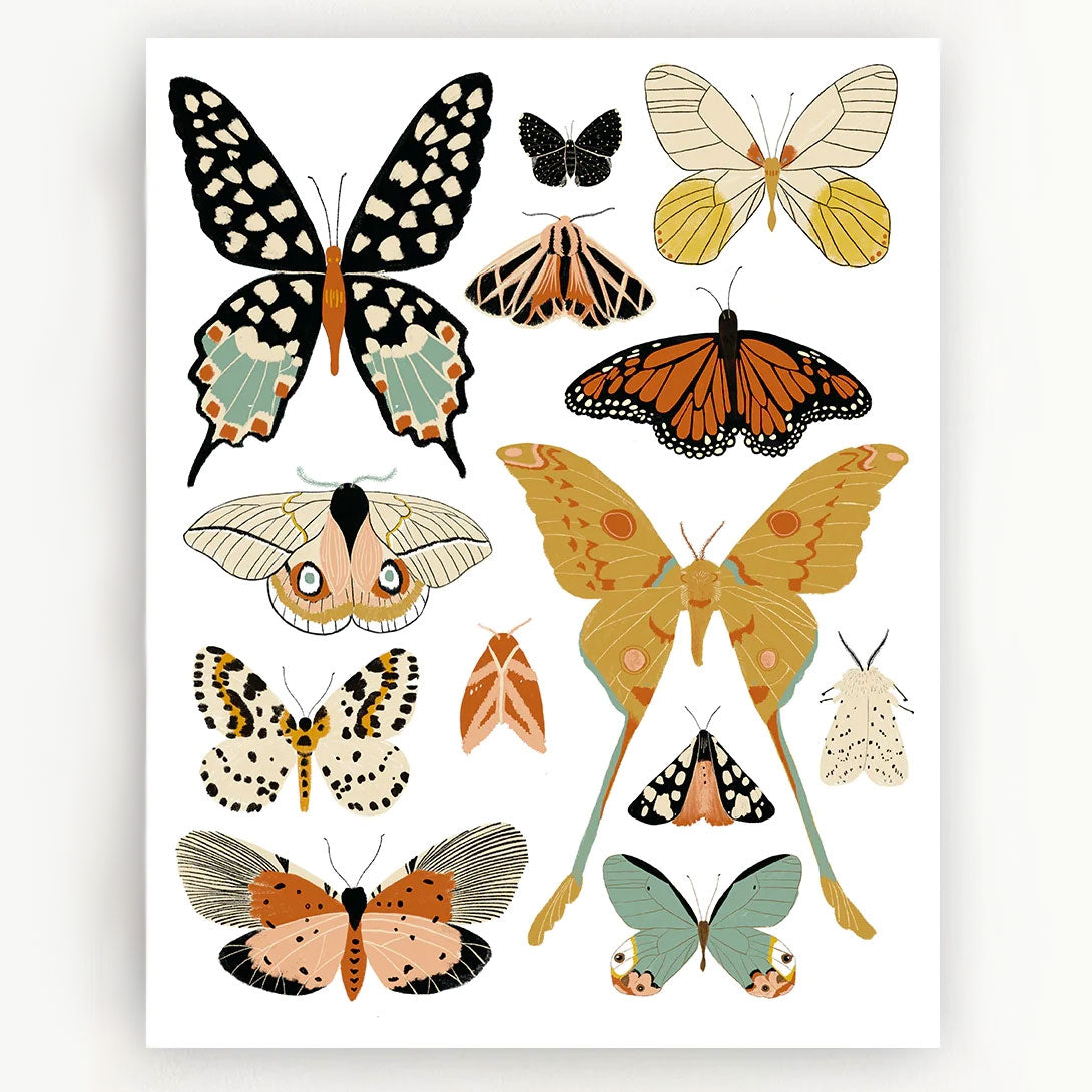 Clementine Kids Art Print - Butterfly Collector - Portrait 11 x 14