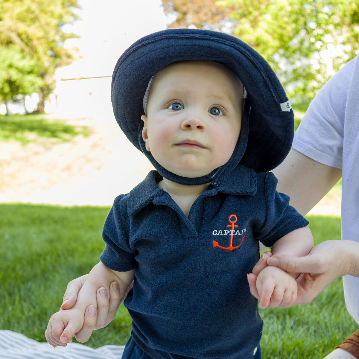 oh baby! Spencer Polo -"Captain" with Anchor Embroidery - Navy - Lifestyle