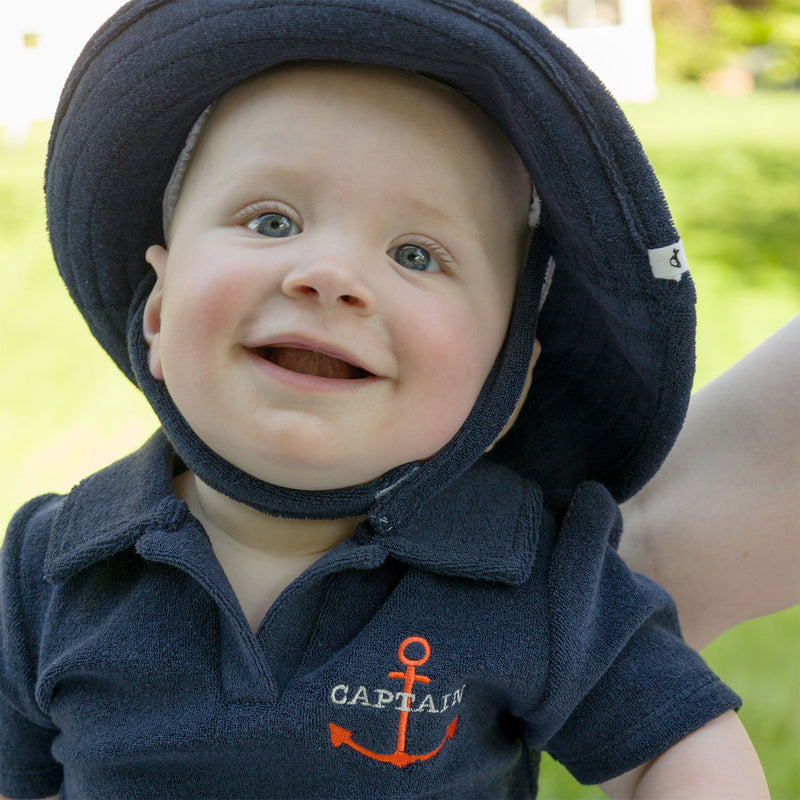 Captain Polo with Navy Sunhat - Lifestyle
