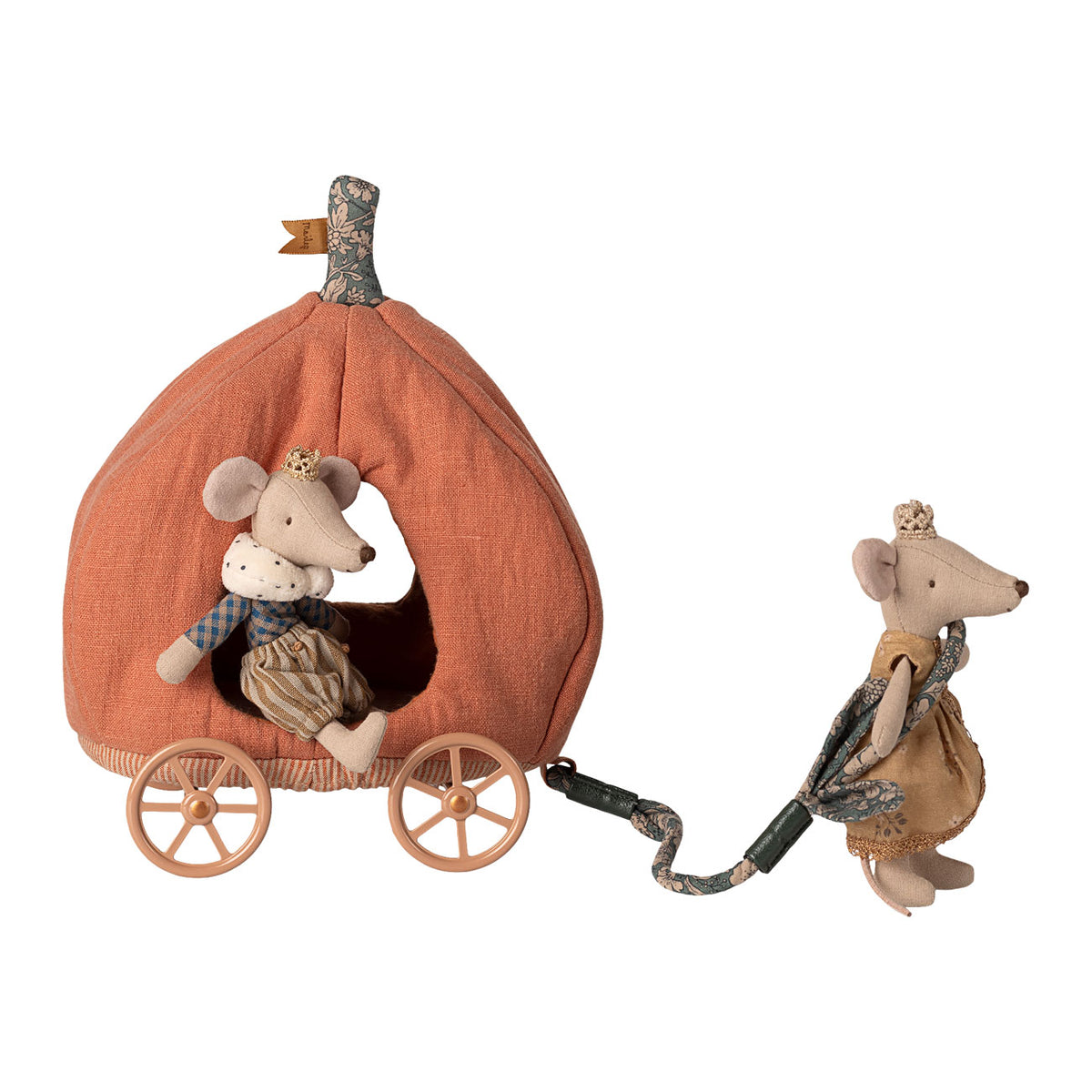 Maileg Pumpkin Carriage, Mouse - with Mice
