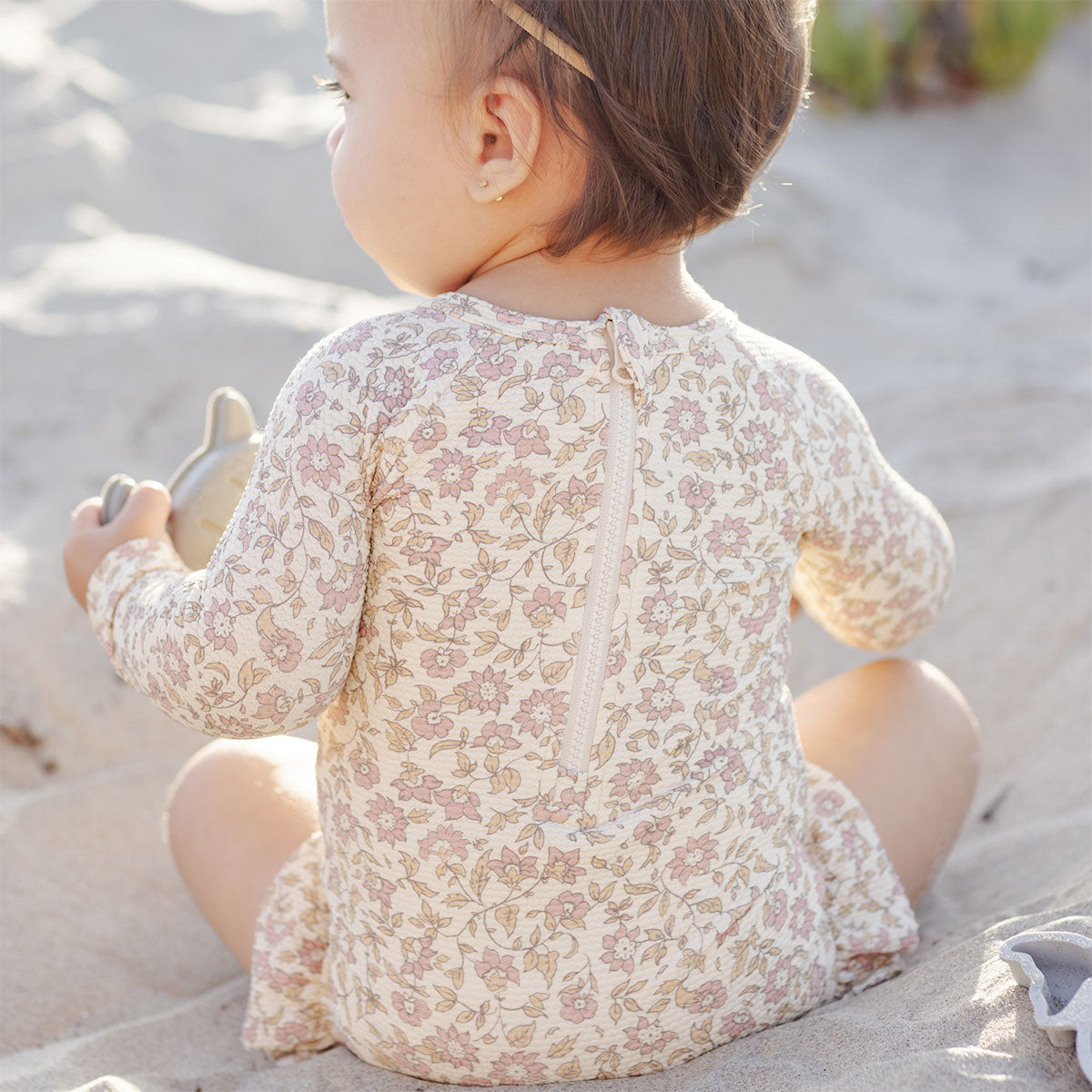 Quincy Mae Olivia Rashguard One-Piece Swimsuit - Dahlia - Lifestyle - backl