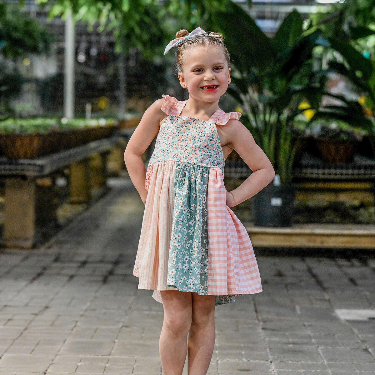 Multi Print Charlotte Party Dress Lifestyle