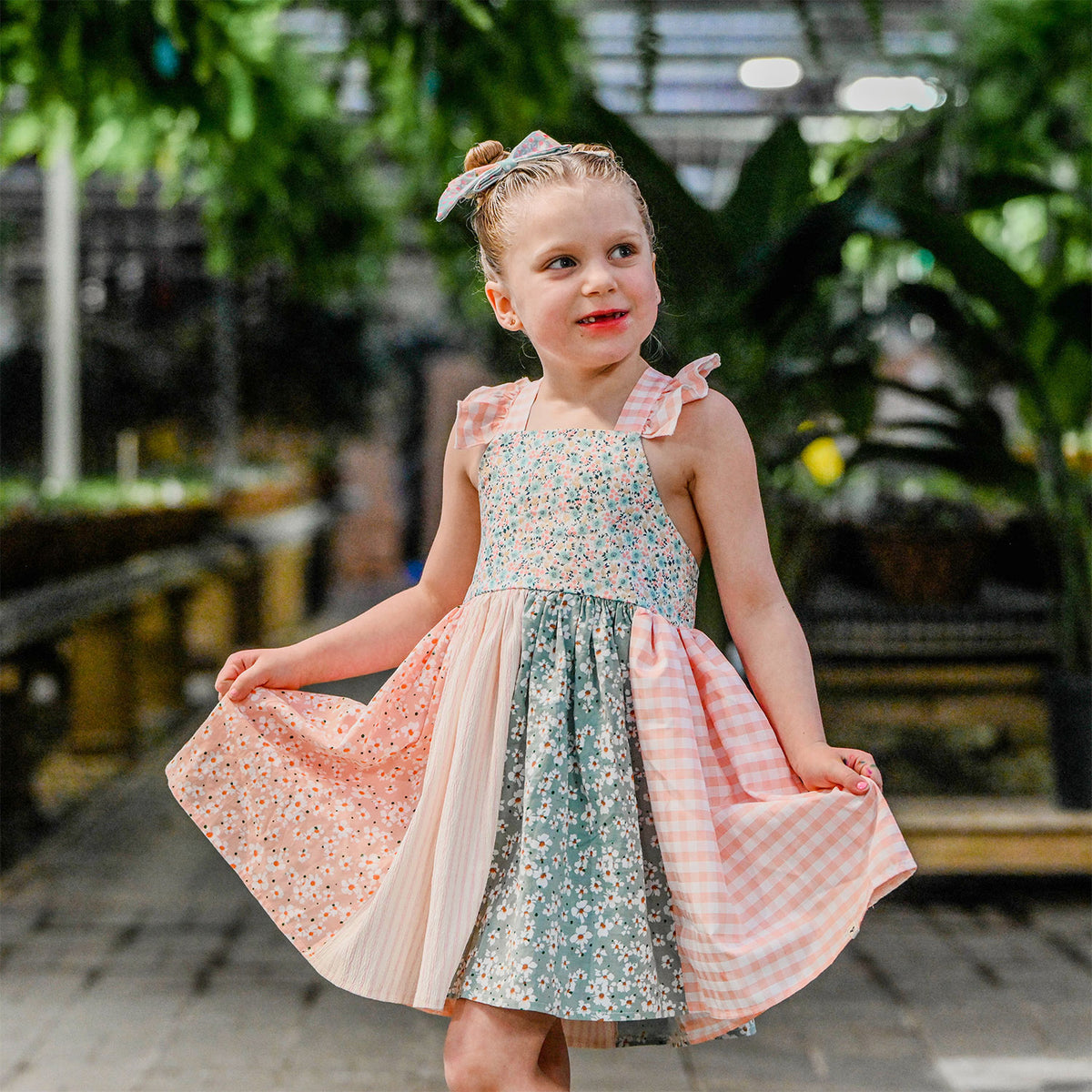 Multi Print Charlotte Party Dress Lifestyle