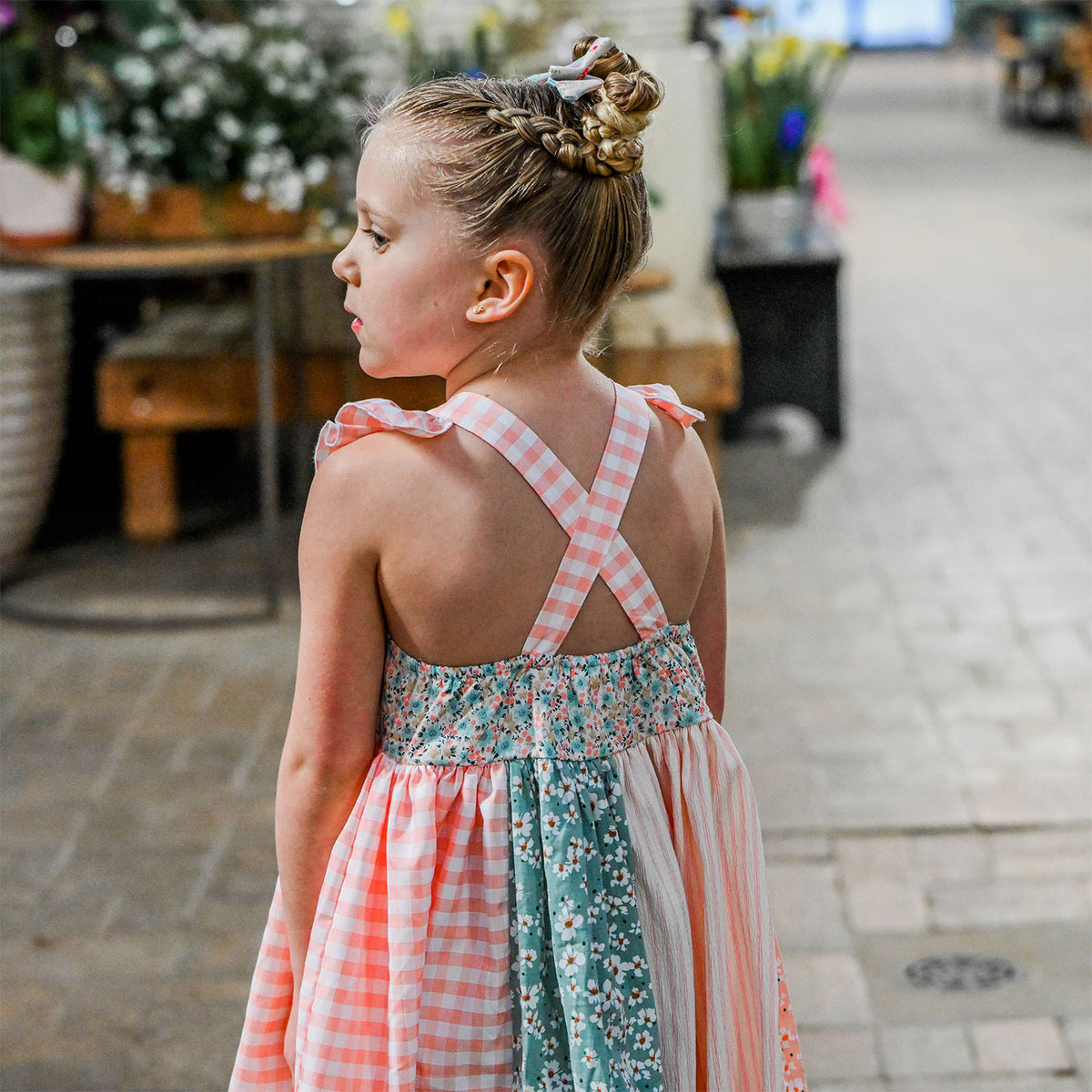 Multi Print Charlotte Party Dress Lifestyle - Back