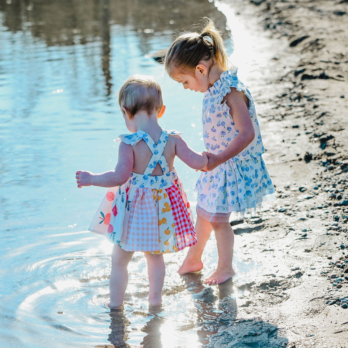 oh baby! Lola Tutu & Skirt Set - Blueberry Print and Charlotte Dress - Mixed Fruit - Lifestyle