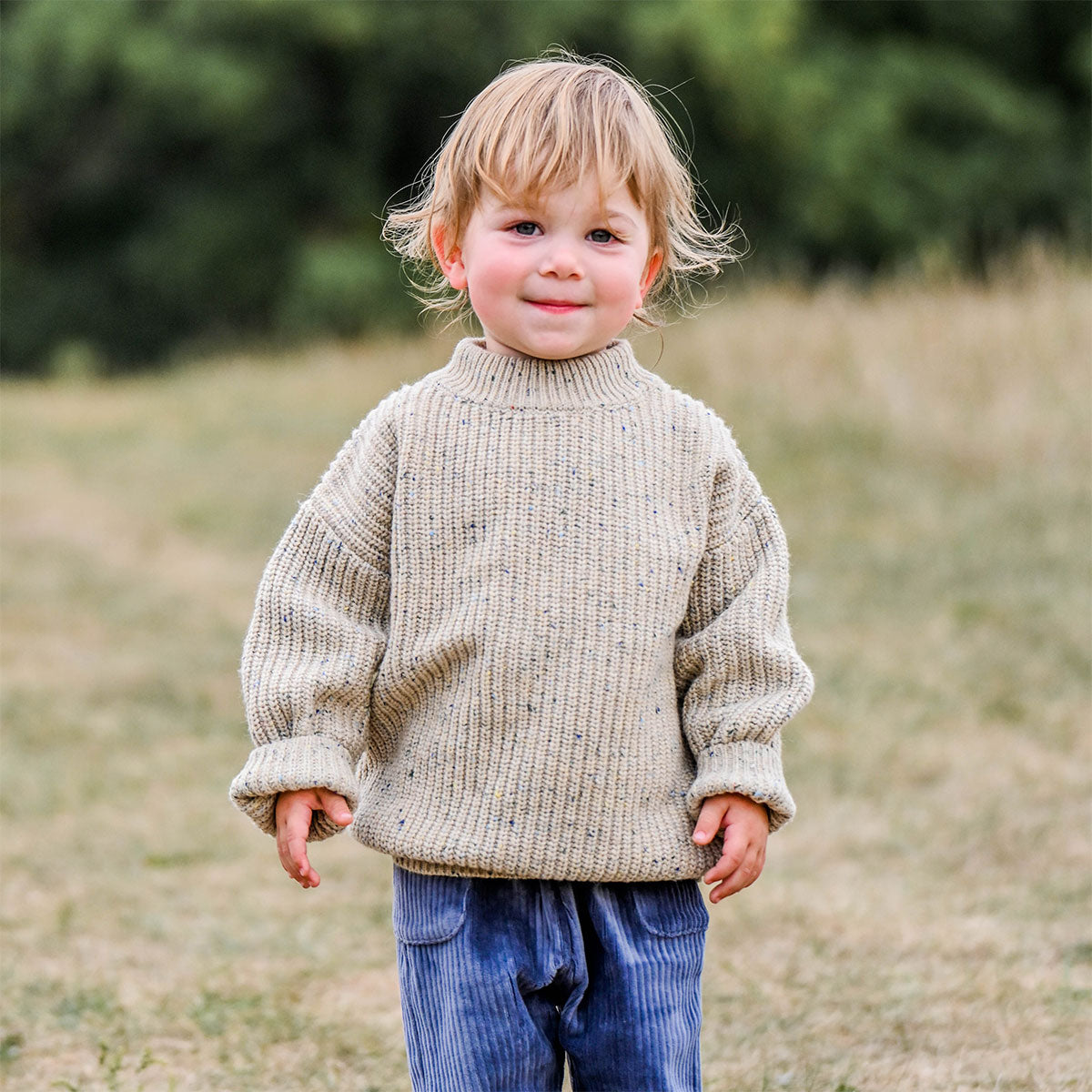 oh baby! Grandpa Knitted Pullover - Oatmeal Confetti