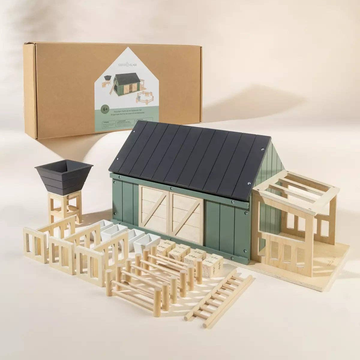 Wooden Farm & Accessories Set with Packaging