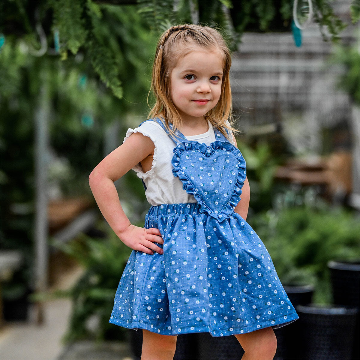 oh baby! Darling Skirtall - Sunburst Flower Print - Denim - Lifestyle