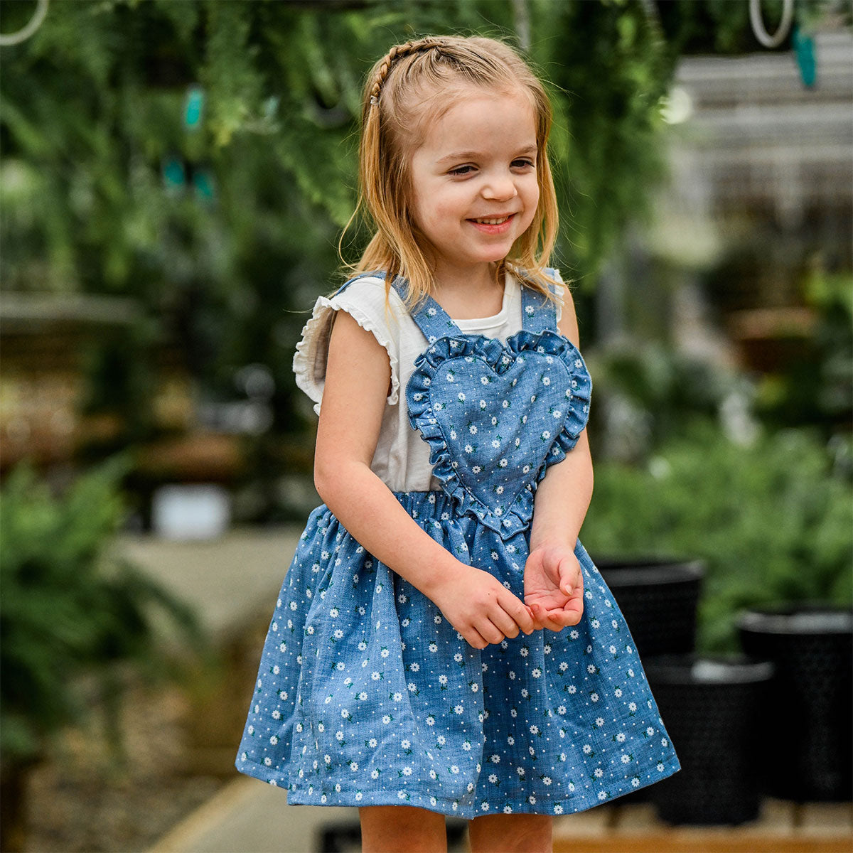 oh baby! Darling Skirtall - Sunburst Flower Print - Denim - Lifestyle