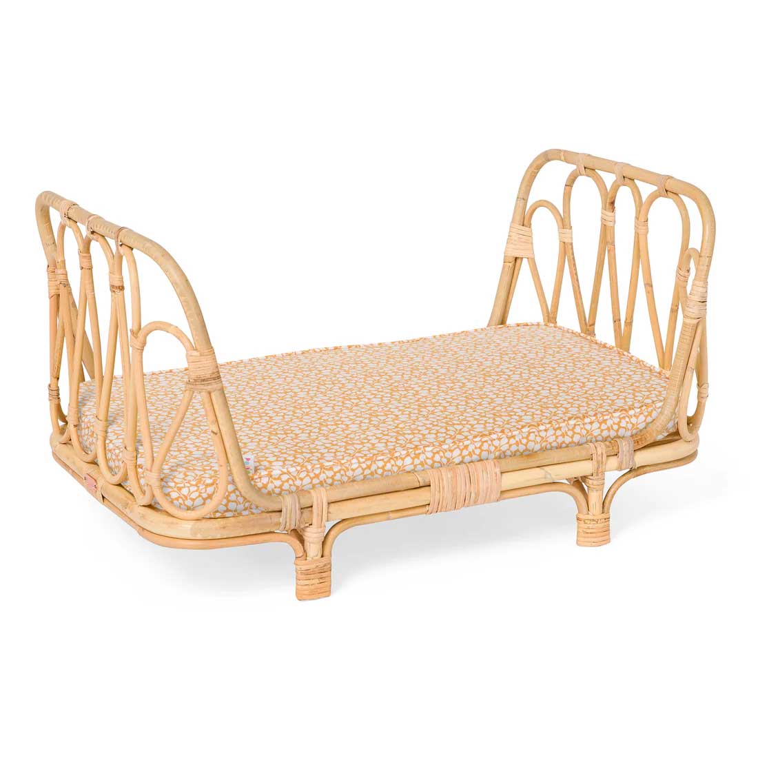 Poppie Rattan Doll Day Bed - Gold Leaves