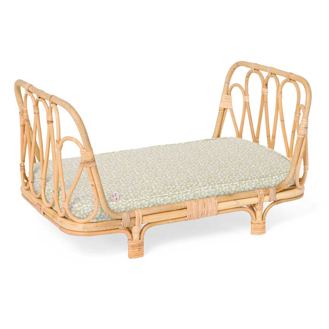 Poppie Rattan Doll Day Bed - Olive Leaves