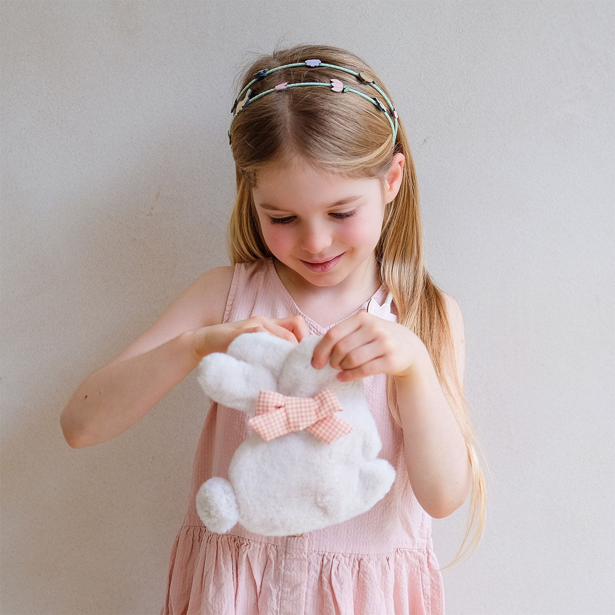 Easter Double Alice Band Headband - With Bunny Purse
