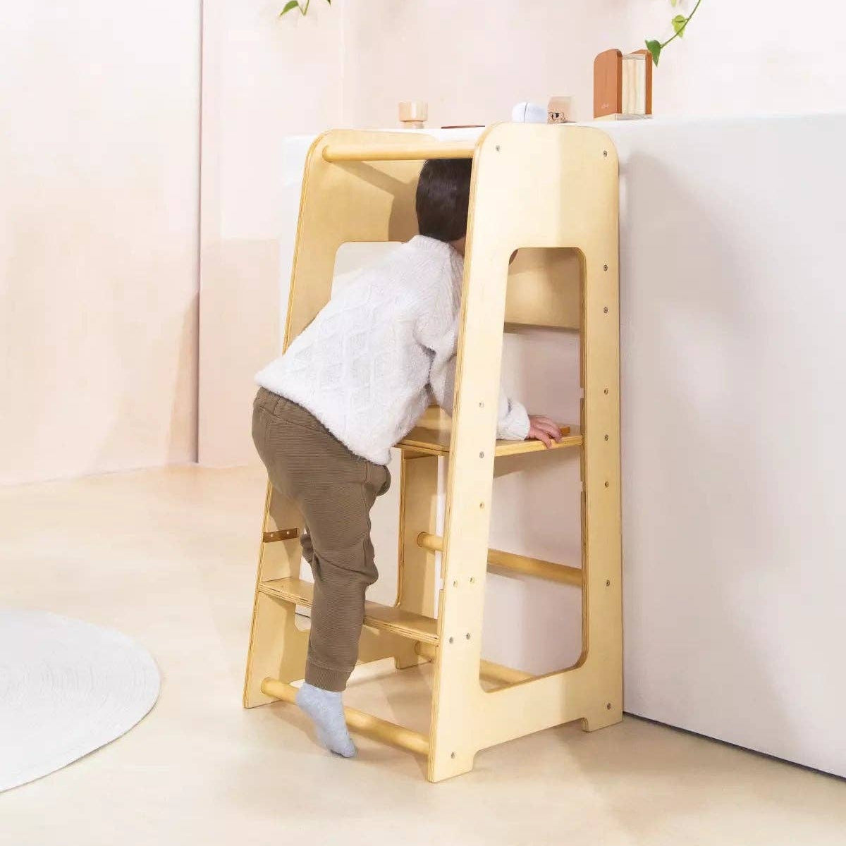 Educational Tower - Natural Wood