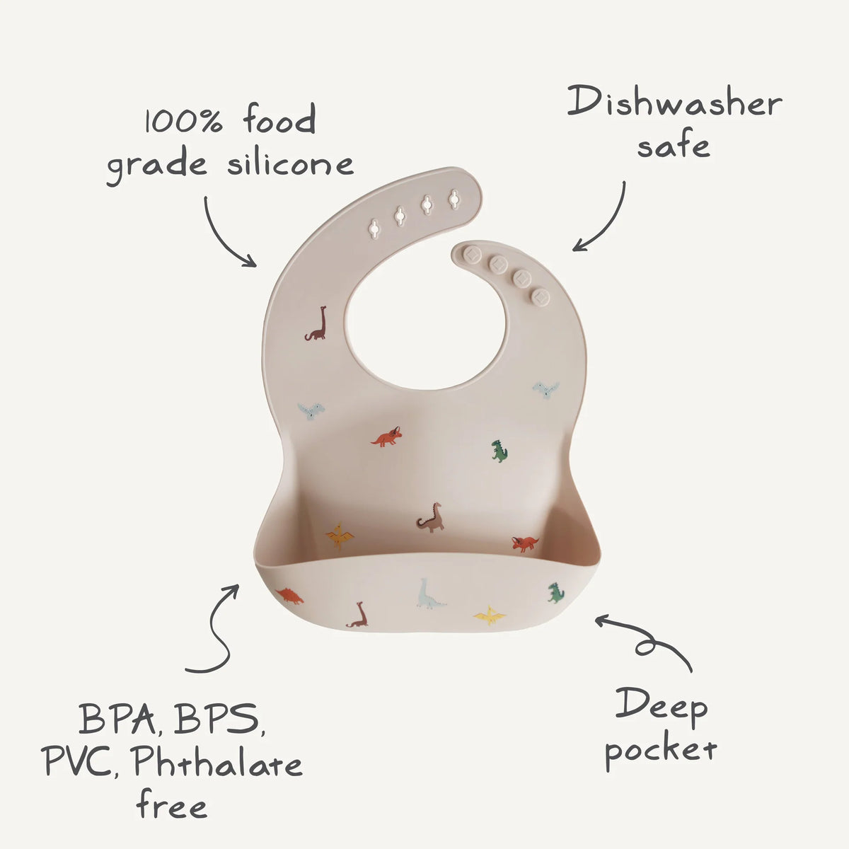 Silicone Baby Bib - Smiley Faces