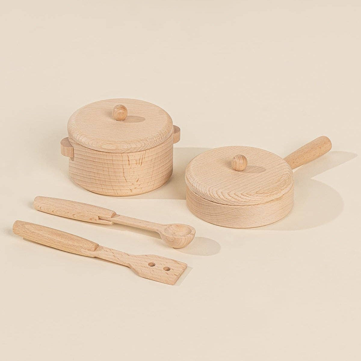 Wooden Pots and Pans Playset (6 Pcs)