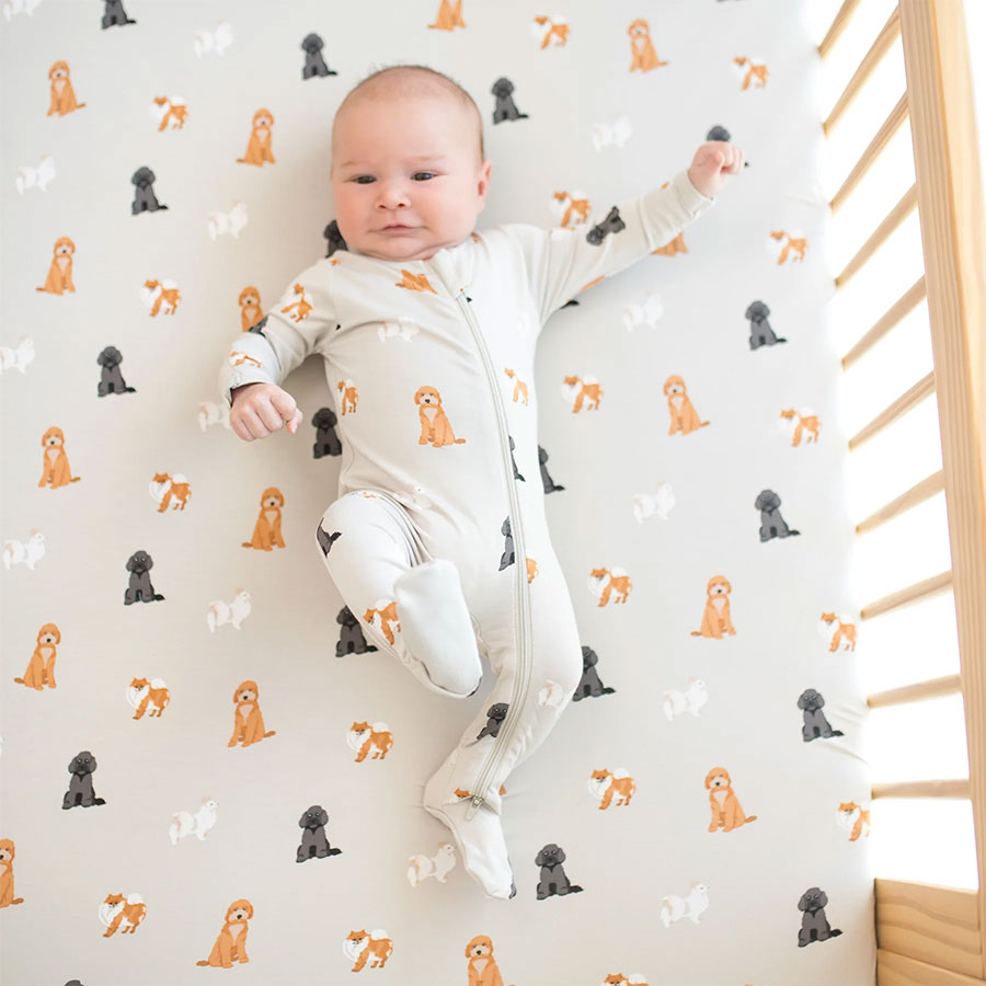 Kyte Baby Zippered Footie - Fluffy Dog