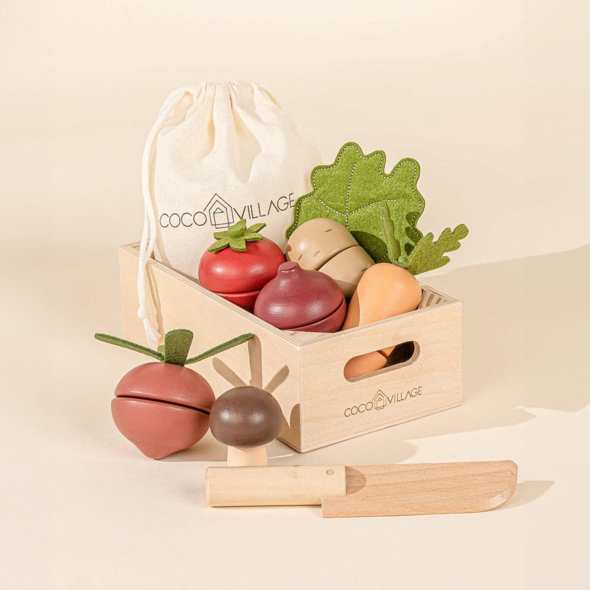 Wooden Vegetables Playset