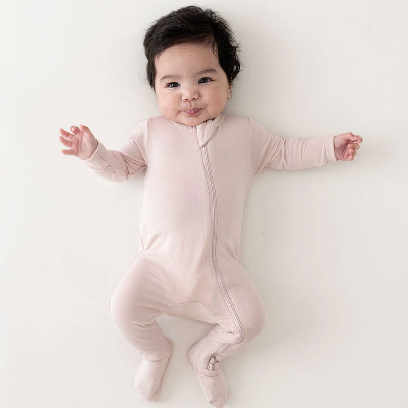 Kyte Baby Zippered Footie - Blush - Lifestyle