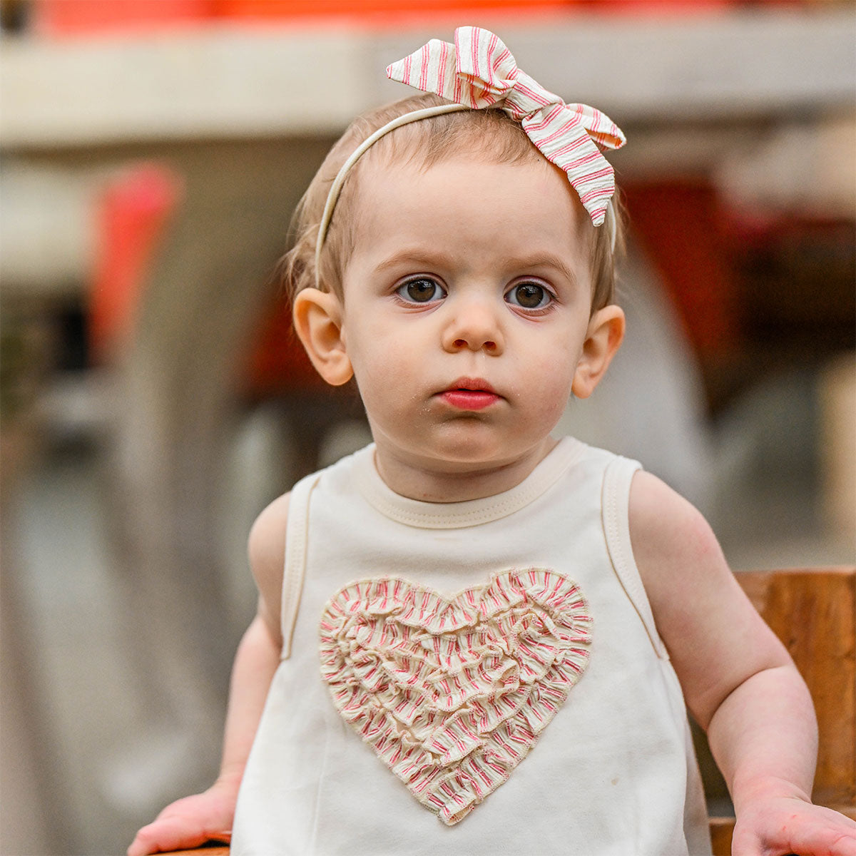 oh baby! Bubble - Stripes Ruffle Heart - Natural - Lifestyle - Close-Up
