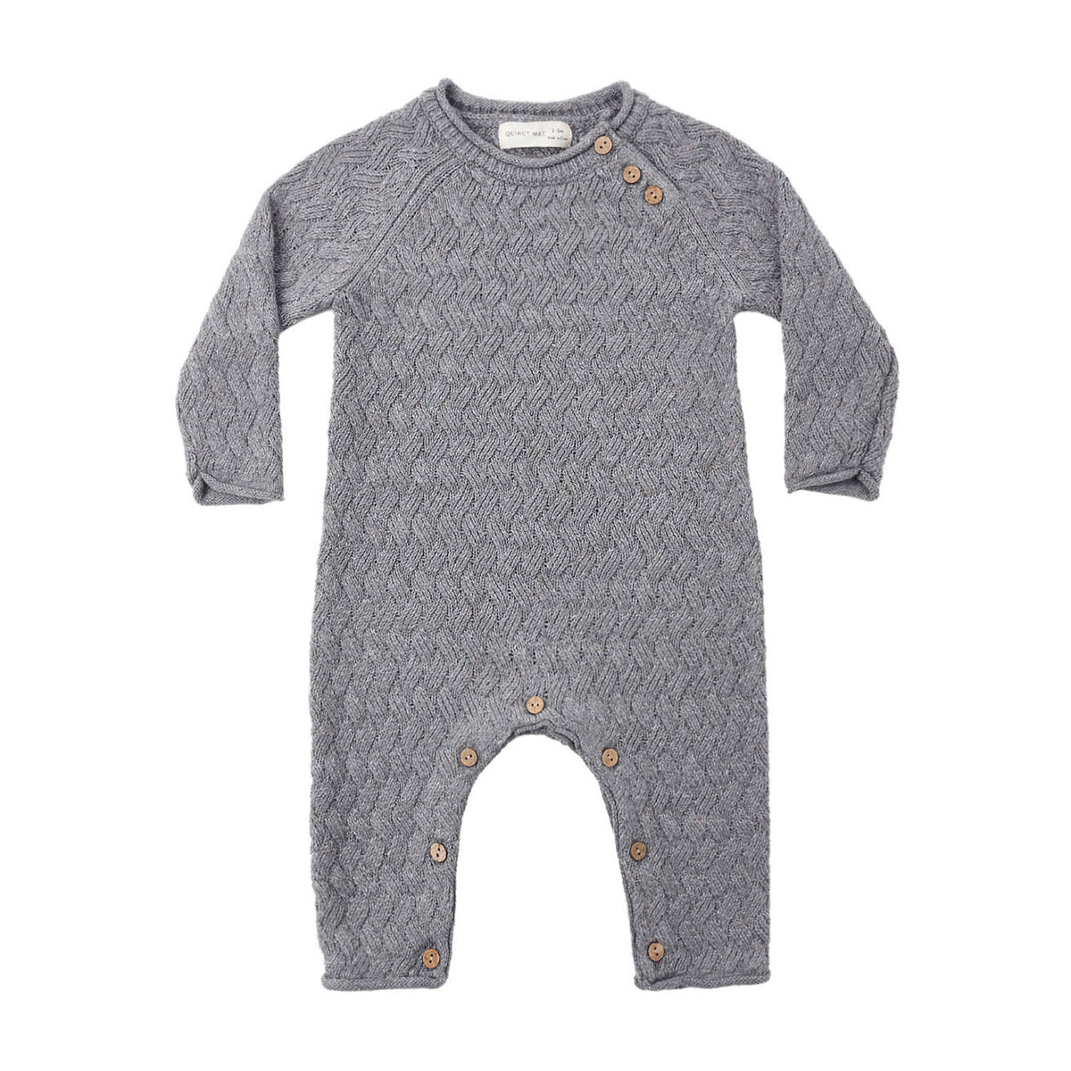 Quincy Mae Cozy Heathered Knit Jumpsuit - Heathered Slate