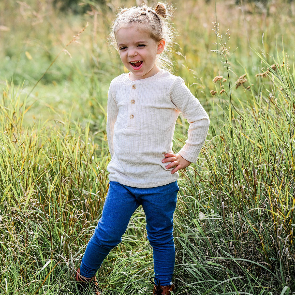 oh baby! Knit Legging - Denim - Dark Wash