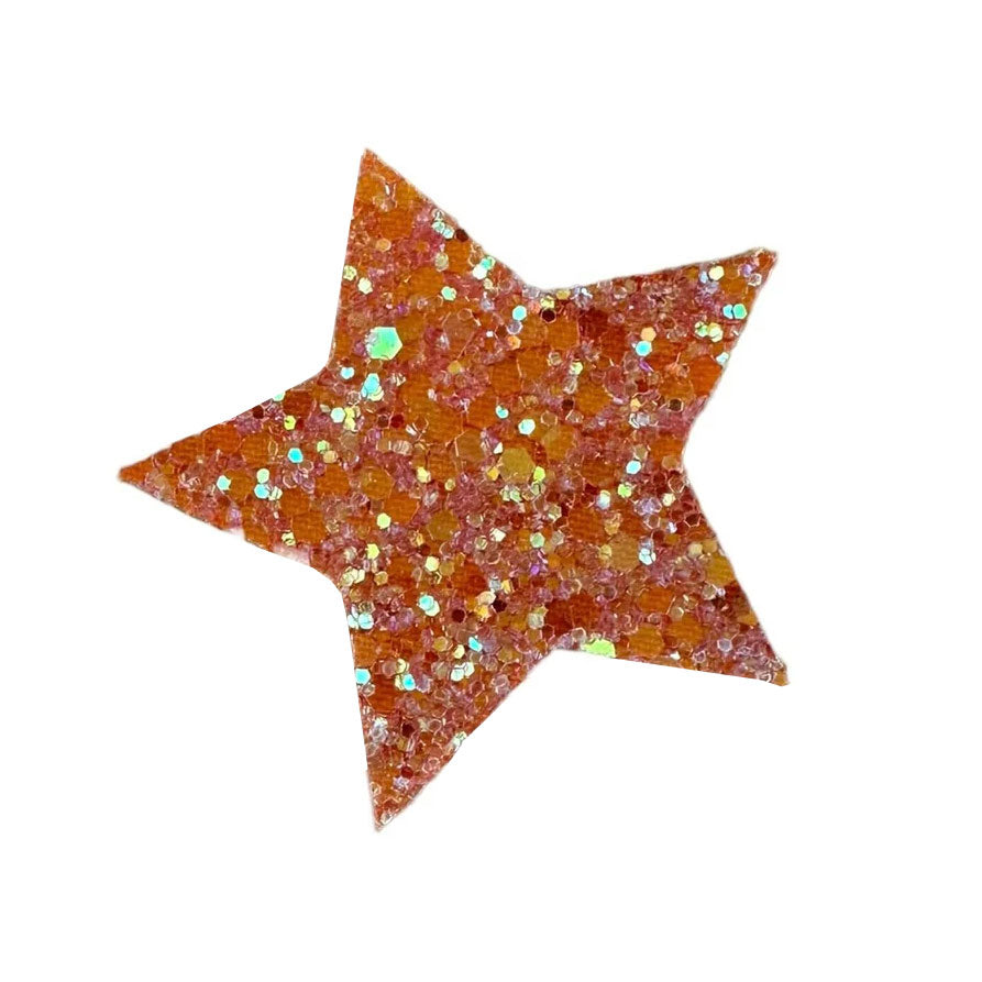 Party Happy Stars Hair Clips - Orange