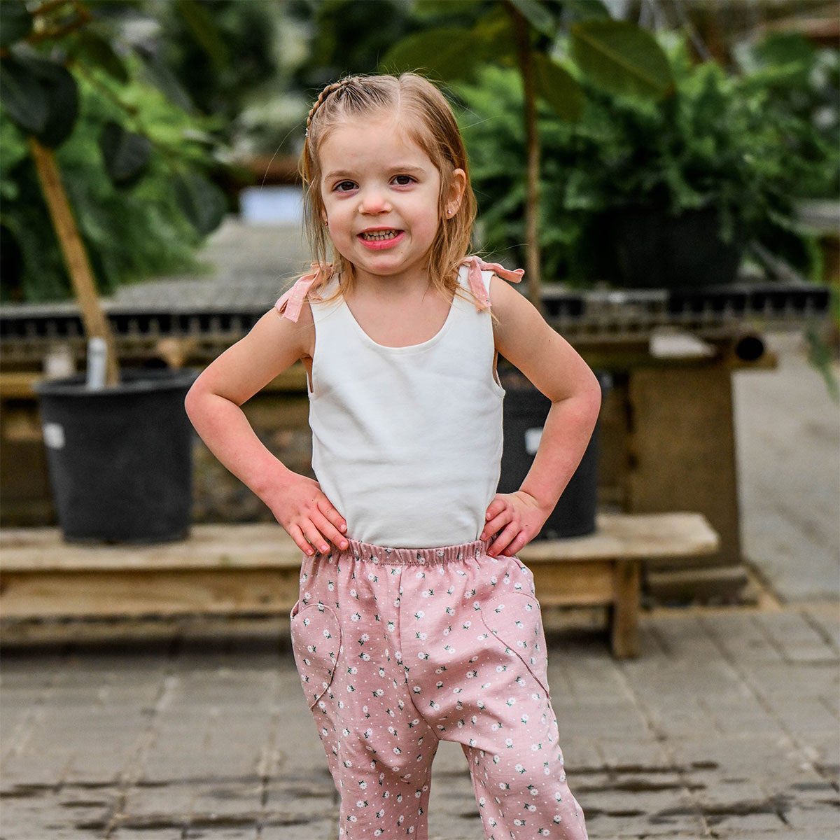 oh baby! Joy Bow Tank Top - Sunburst Blush Bows - Oyster - Lifestyle