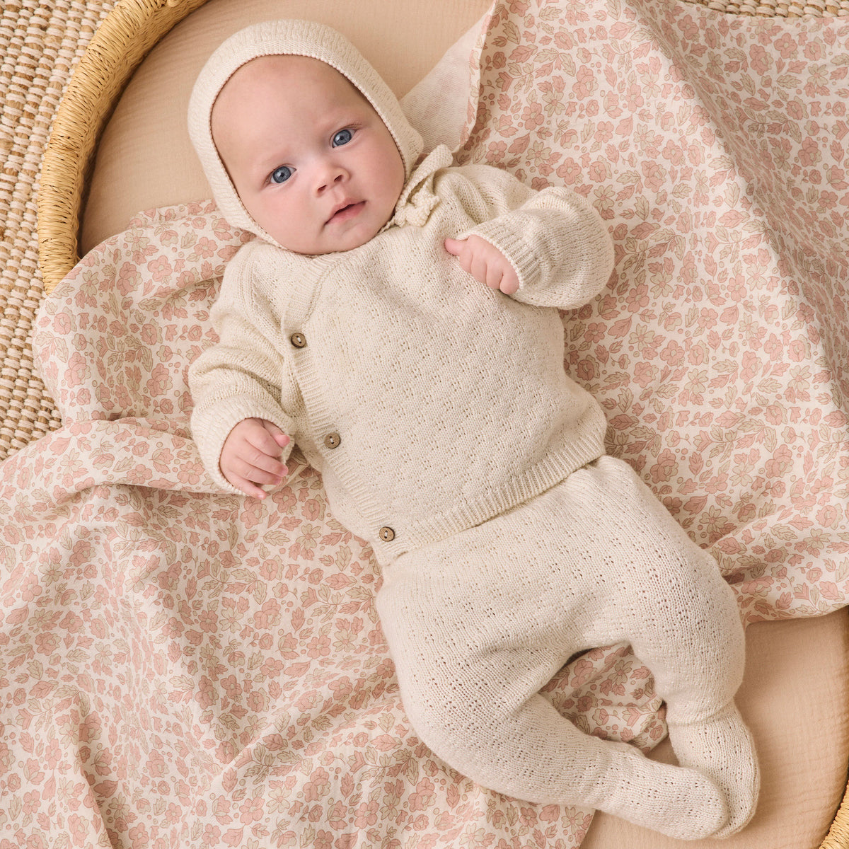 Quincy Mae Knit Wrap Top + Pant Set - Natural - Lifestyle