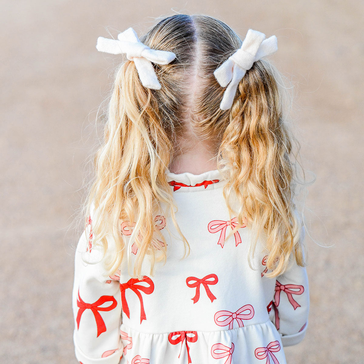oh baby! Scandi Tie Bow Hair Clip - Cream