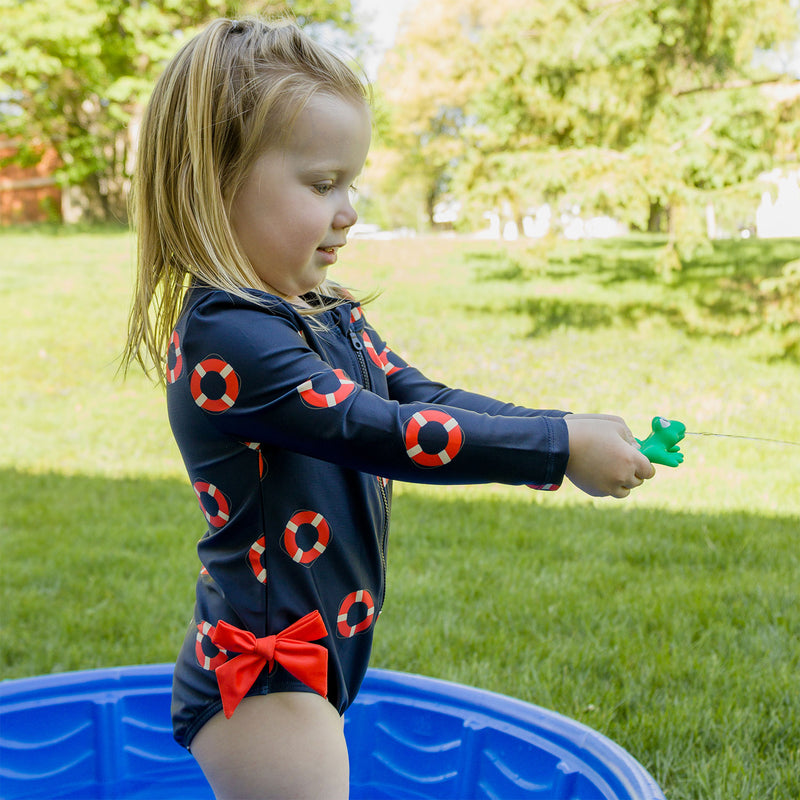 oh baby! Malibu Swimsuit - Life Rings Print - Navy - Lifestyle - Side