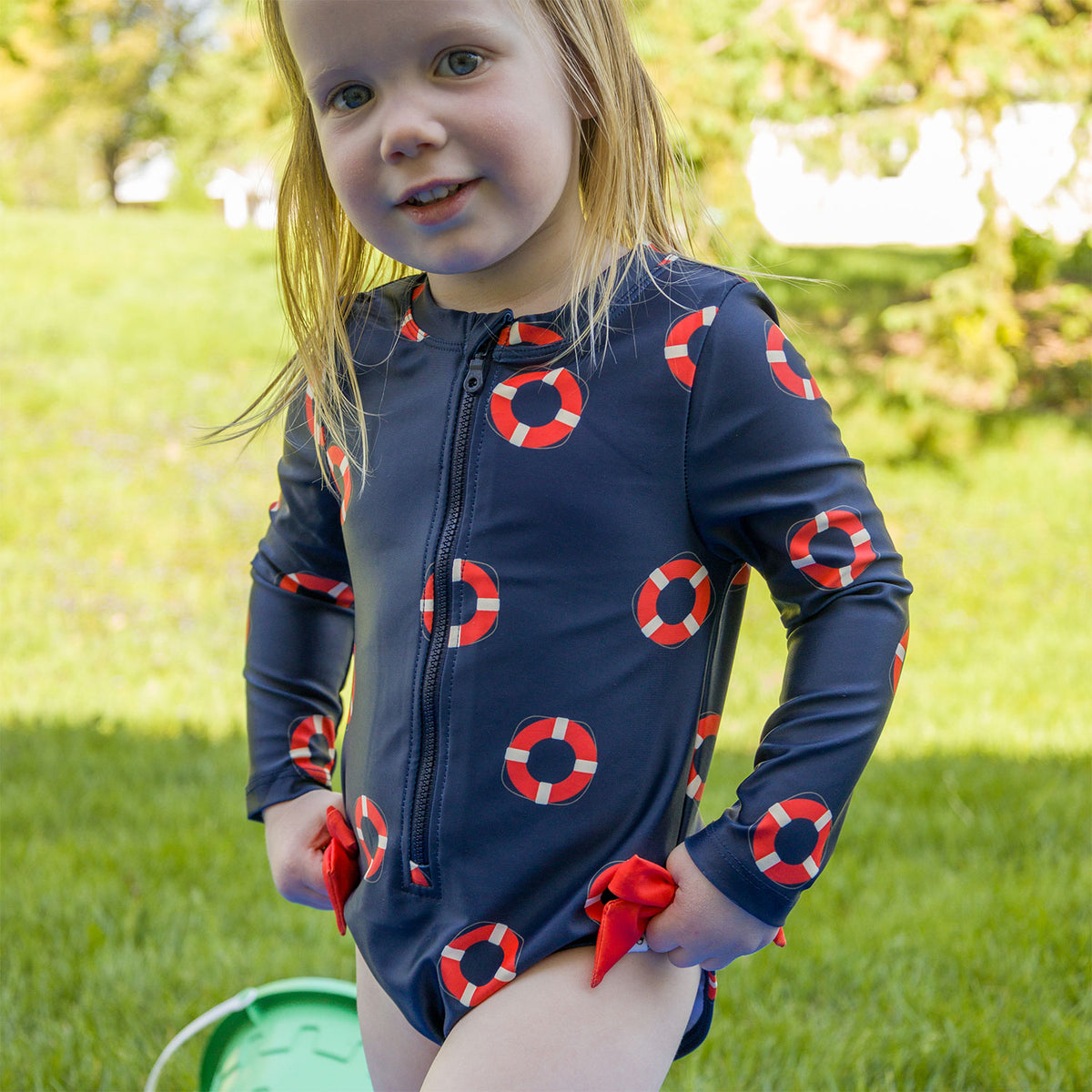 oh baby! Malibu Swimsuit - Life Rings Print - Navy - Lifestyle