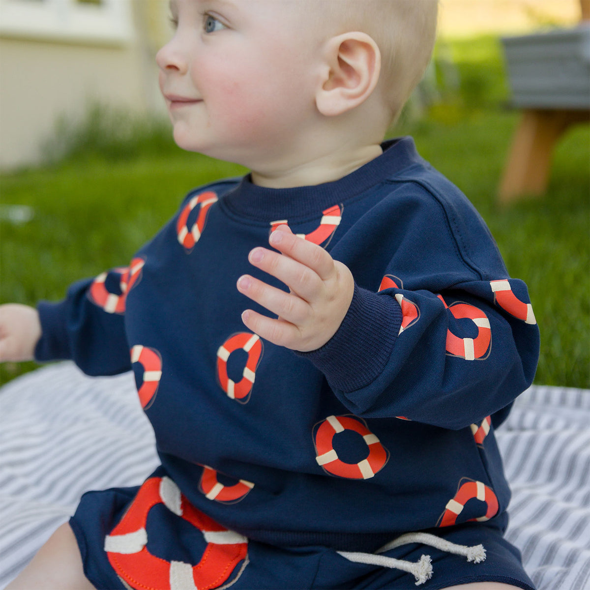 oh baby! - Charlie Sweatshirt - Life Rings Print - Navy - Lifestyle - Side
