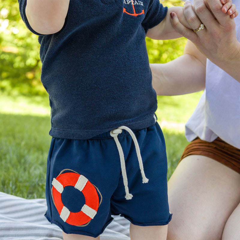 oh baby! Charlie Short - Life Ring Applique - Navy - Lifestyle