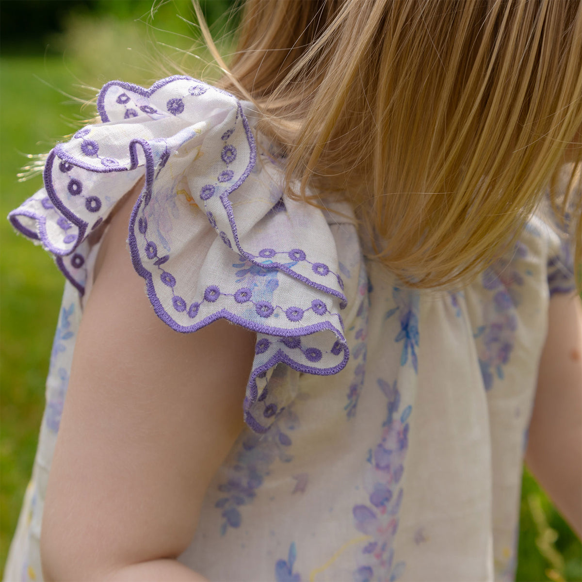oh baby! Giselle Flutter Dress - Watercolor Lilacs - Lilac - Lifestyle Details